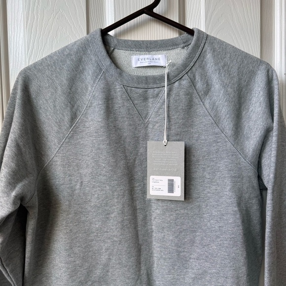 NWT Everlane The French Terry Crewneck Longsleeve Heather Grey XXS neutral - Picture 10 of 12